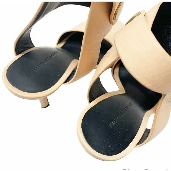 Alexander Wang Amber Beige Tan Leather Sandal Heel - Picture 6 of 10